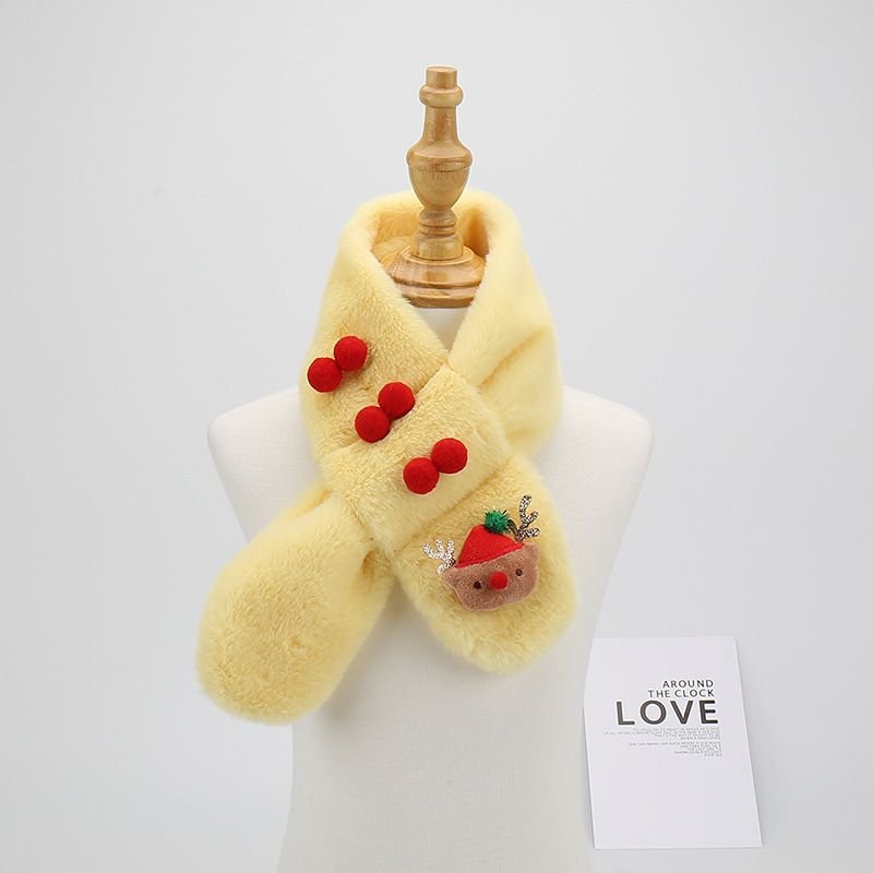 Kids Boys Girls Winter Casual Cute Christmas Cartoon Plush Scarf