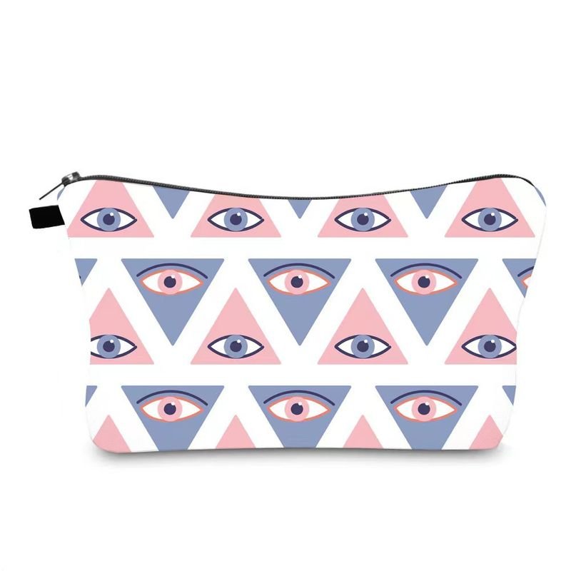 Women Simple Fashion Evil Eye Printing Portable Wash Cosmetic Bag