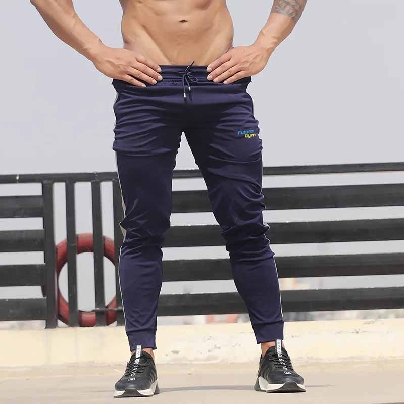 Men Fashion Casual Basic Color Matching Drawstring Waist Jogger Pants