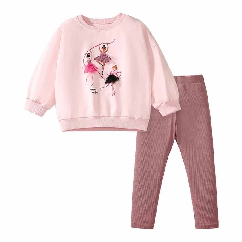 Kids Toddler Girls Casual Cute Cartoon Long Sleeve Sweatshirts Pants Sets