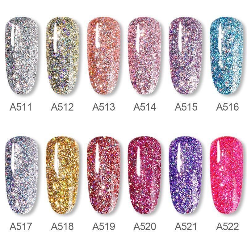 Fashion Multicolor Glitter Nail Glue