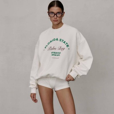 Women Fashion Alphabet Print Loose Sweatshirt