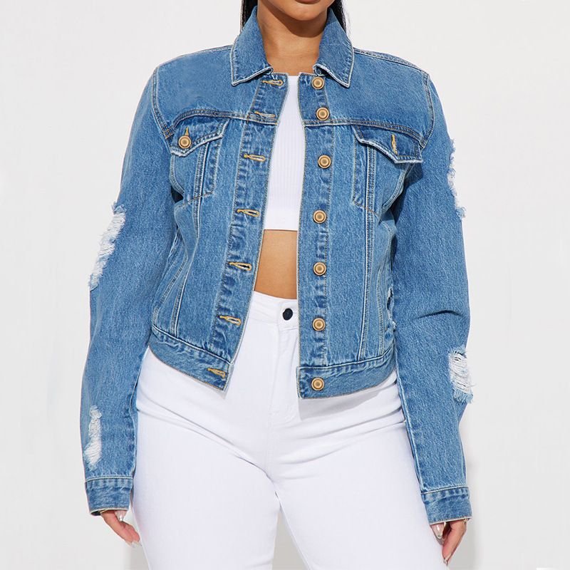 Women Fashion Casual Rick Denim Jacket