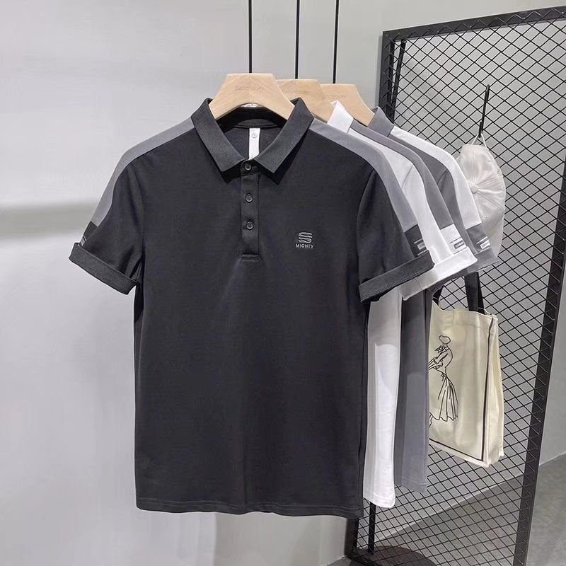 Men Fashion Casual Basic Short Sleeve Lapel POLO Shirt