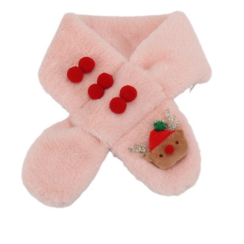 Kids Boys Girls Winter Casual Cute Christmas Cartoon Plush Scarf