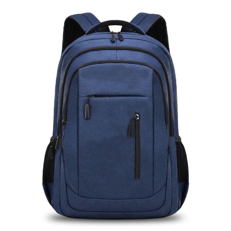 Simple Solid Color Large Capacity Rechargeable USB Backpack