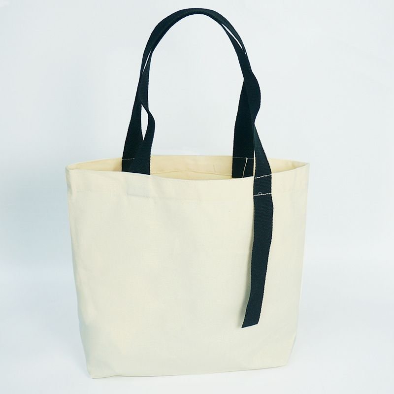 Custom Logo Simple Multicolor Ribbon Canvas Tote Bag