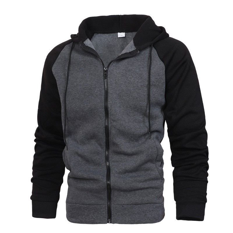 Coat Autumn And Winter Men Color-Matching Fashion Raglan Sleeve Casual Hoodie Custom