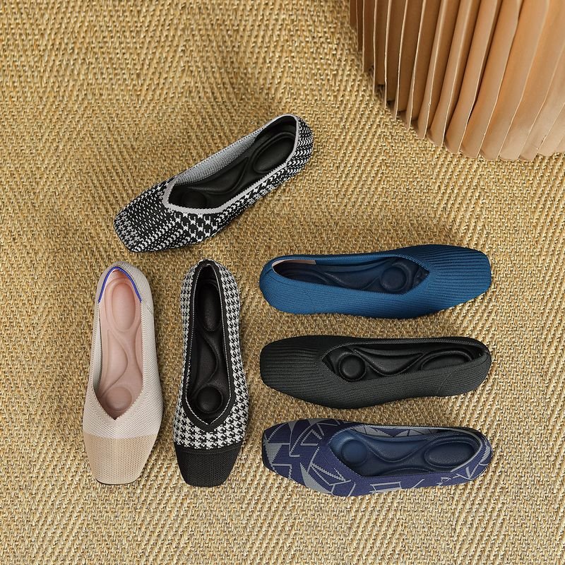 Women Fashion Plus Size Flying Woven Flat Loafers