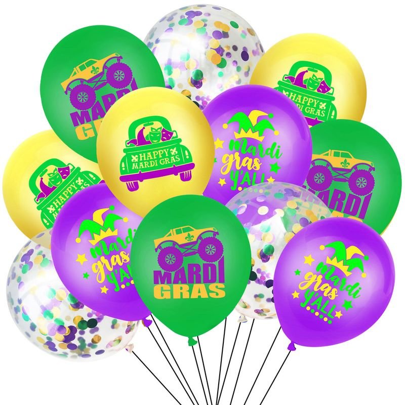 Mardi Gras Latex Balloon Purple Green Gold Party Supplies Decoration Balloon 10pcs/set