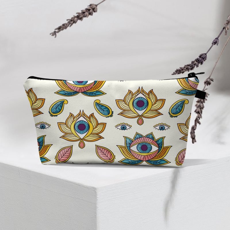 Women Fashion Evil Eye Printed Portable Toiletries And Cosmetic Bag