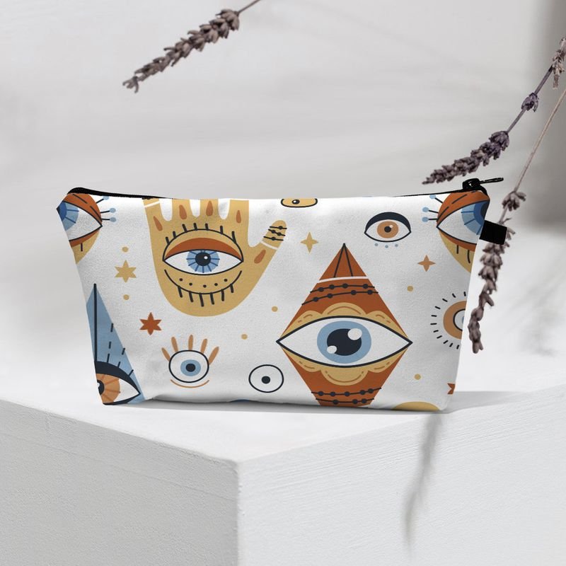 Women Fashion Evil Eye Printed Portable Toiletries And Cosmetic Bag