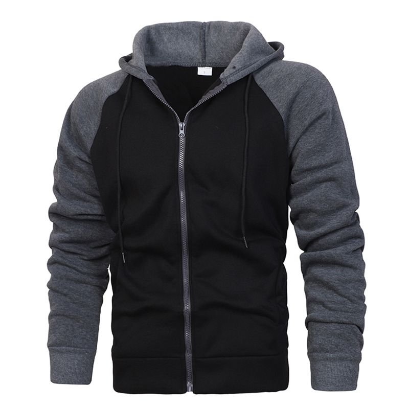 Coat Autumn And Winter Men Color-Matching Fashion Raglan Sleeve Casual Hoodie Custom