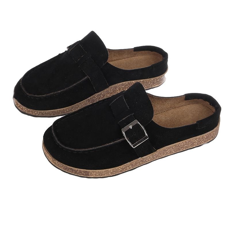 Size:4.5-11 Women Casual Solid-color Flat Slippers Loafers