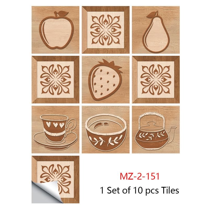 10 Pieces Ethnic Mandala Simulation Tile Stickers Home Renovation Kitchen And Bathroom Decoration Self-Adhesive Wall Stickers