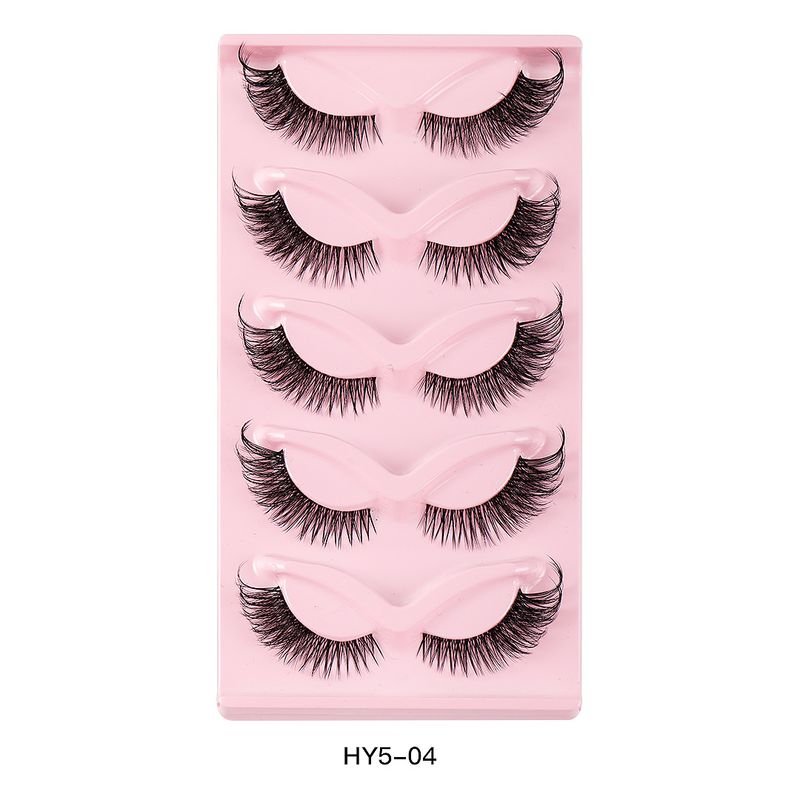 Women Natural Thick Eyelashes Artificial Cat'S Eye False Eyelashes 5 Pair