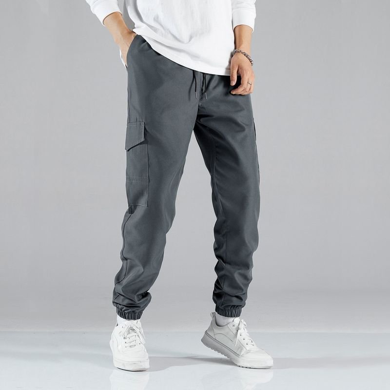 Men Fashion Casual Solid Color Jogger Cargo Pants