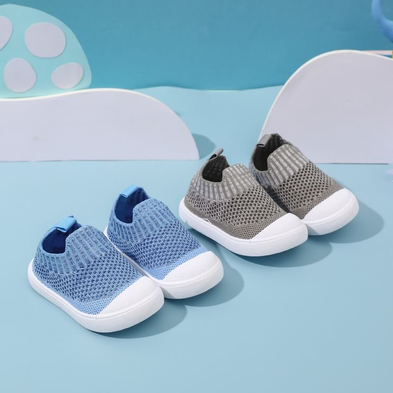 Kids Boys Girls Casual Cute Solid Color Mesh Slip On Flat First Walkers Shoes