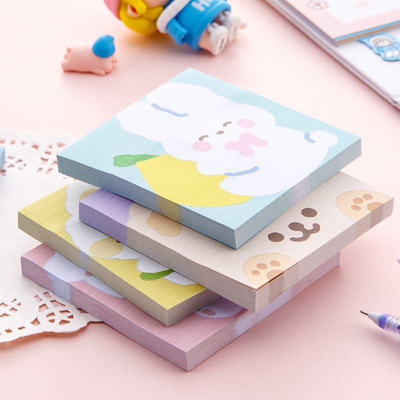 Simple Cartoon Cute Sticky Animal Oil Painting Post-It Notes