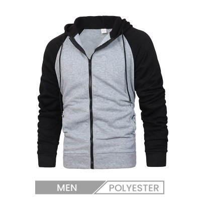 Coat Autumn And Winter Men Color-Matching Fashion Raglan Sleeve Casual Hoodie Custom