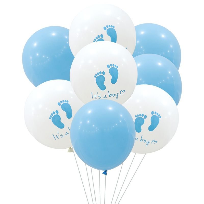 12-Inch Gender Reveals Foot Printing Balloon Baby Birthday Party Venue Layout