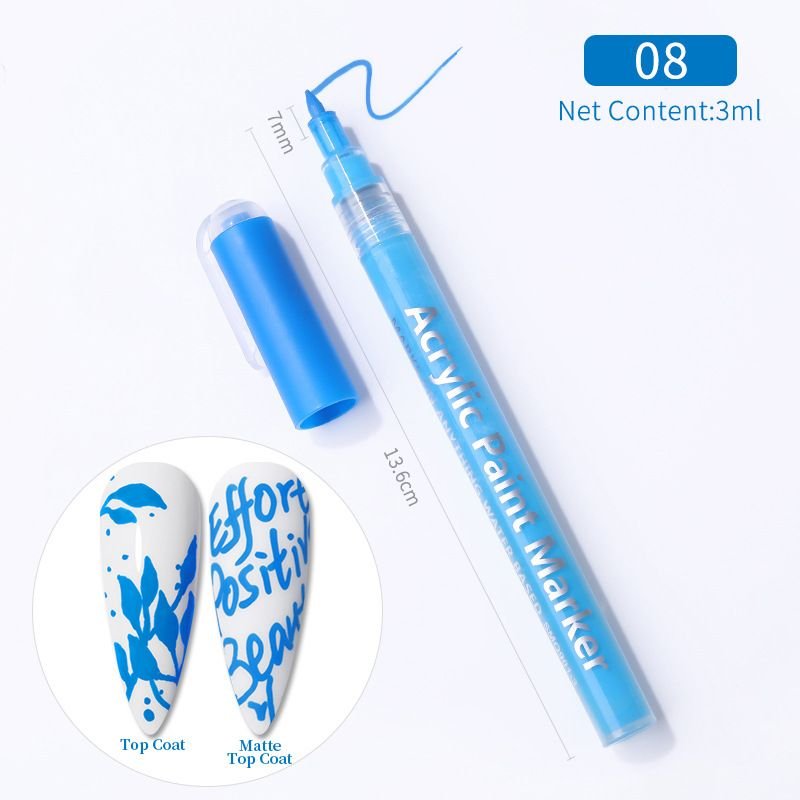 Nail Art Painting Pen Depicting Nail Point Flower Pen Hook Line Pen One-Step Glue Three-In-One Nail Polish Glue Pen Easy To Color