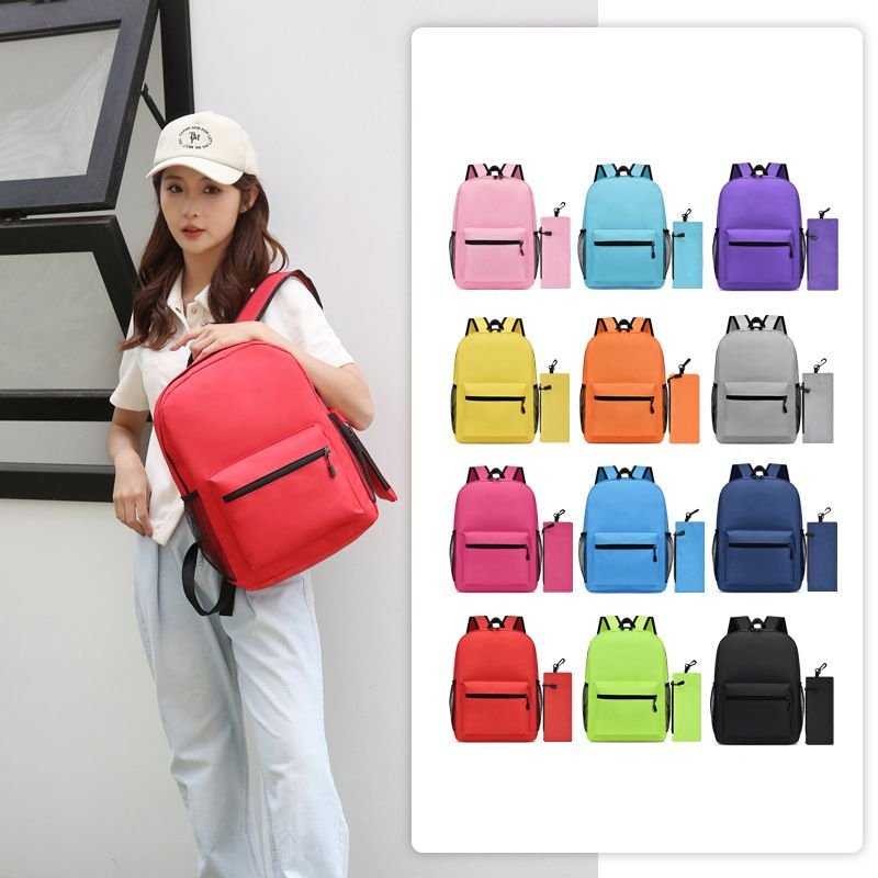 Simple Solid Color Large Capacity Backpack