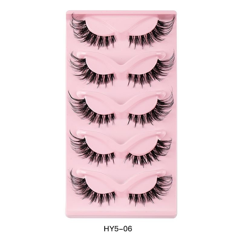 Women Natural Thick Eyelashes Artificial Cat'S Eye False Eyelashes 5 Pair