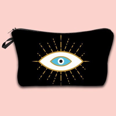 Women Fashion Evil Eye Printed Portable Toiletries And Cosmetic Bag