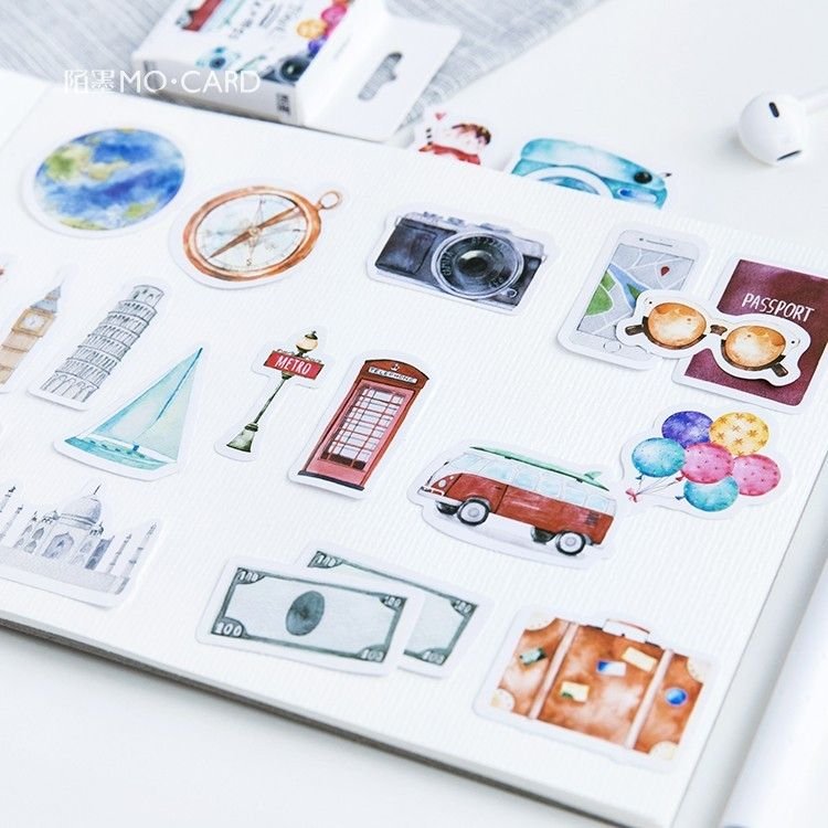 Along Travel Handbook Album Decoration Stickers 46pcs