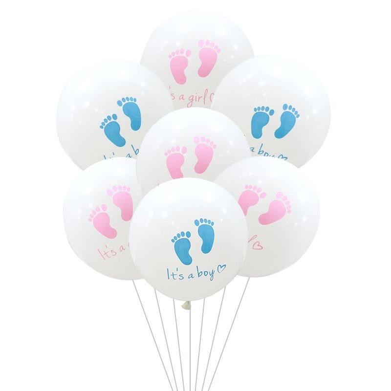 12-Inch Gender Reveals Foot Printing Balloon Baby Birthday Party Venue Layout