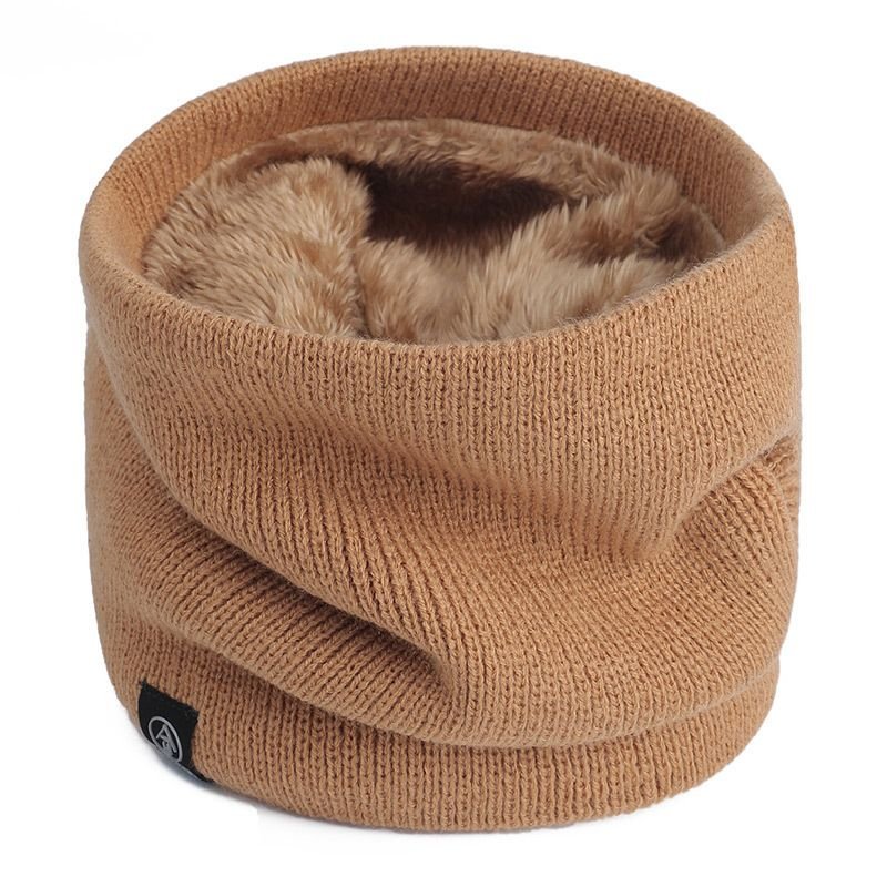 Autumn Winter Fashion Solid Color Plush Thick Warm Knitted Scarf