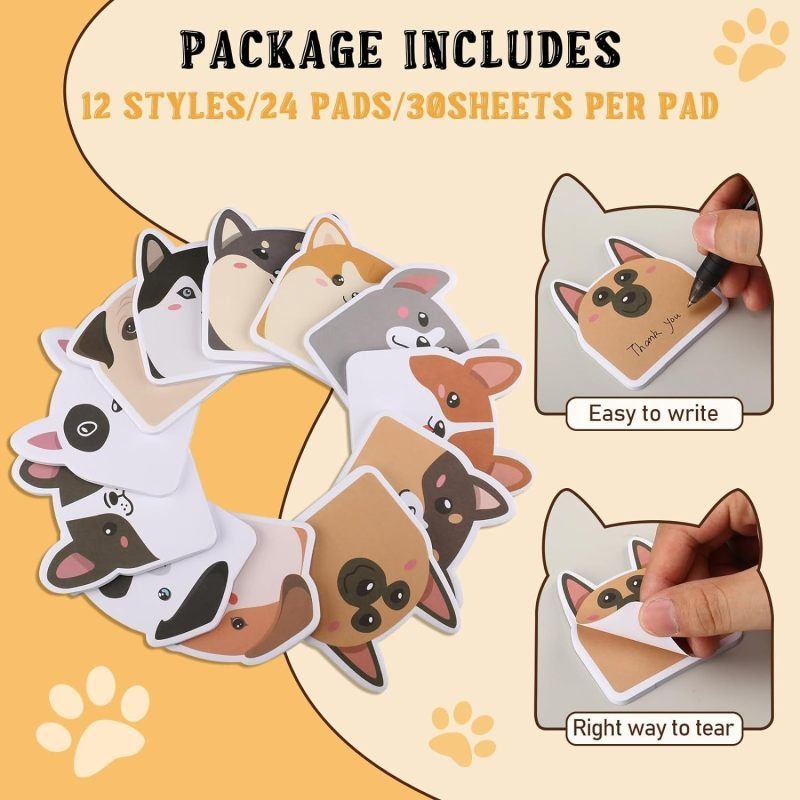 Cartoon Cute Dog Shape Sticky Note Notes