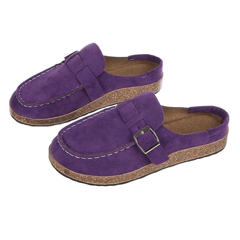 Size:4.5-11 Women Casual Solid-color Flat Slippers Loafers