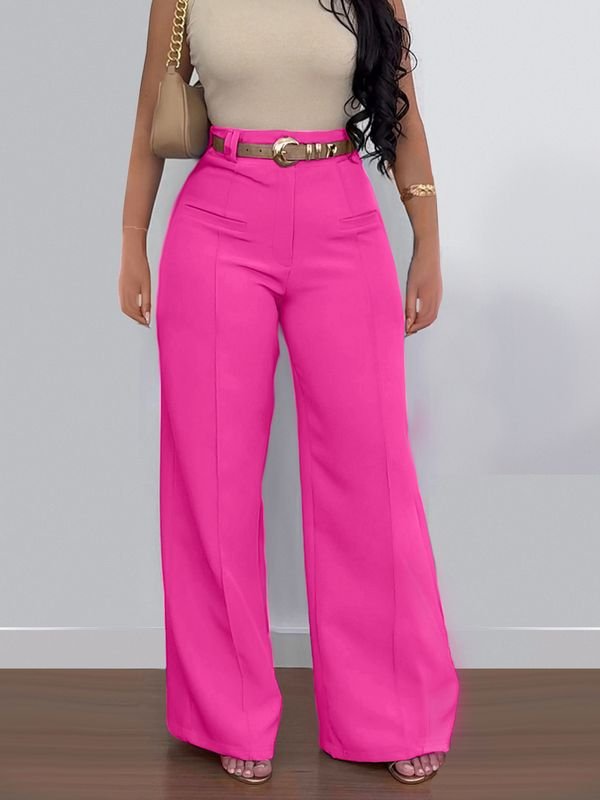 Women Casual Solid Color Loose Wide-Leg Pants