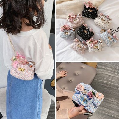 Kids Girls Fashion Casual Cute Flower Crossbody Handle Princess Bag