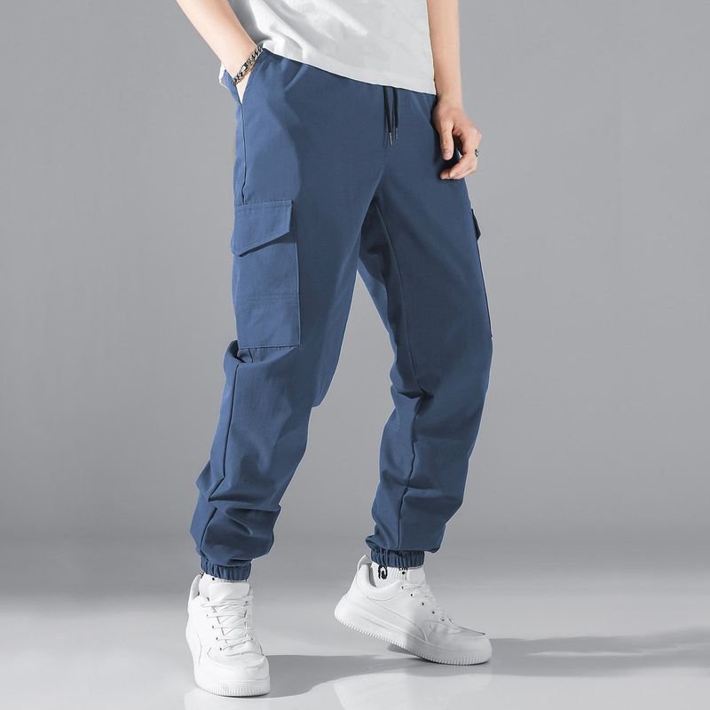 Men Fashion Casual Solid Color Jogger Cargo Pants