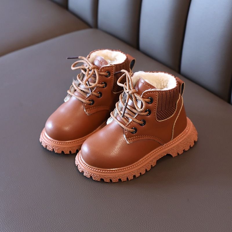 Toddler Kids Fashion Solid Color Lace Up Boots