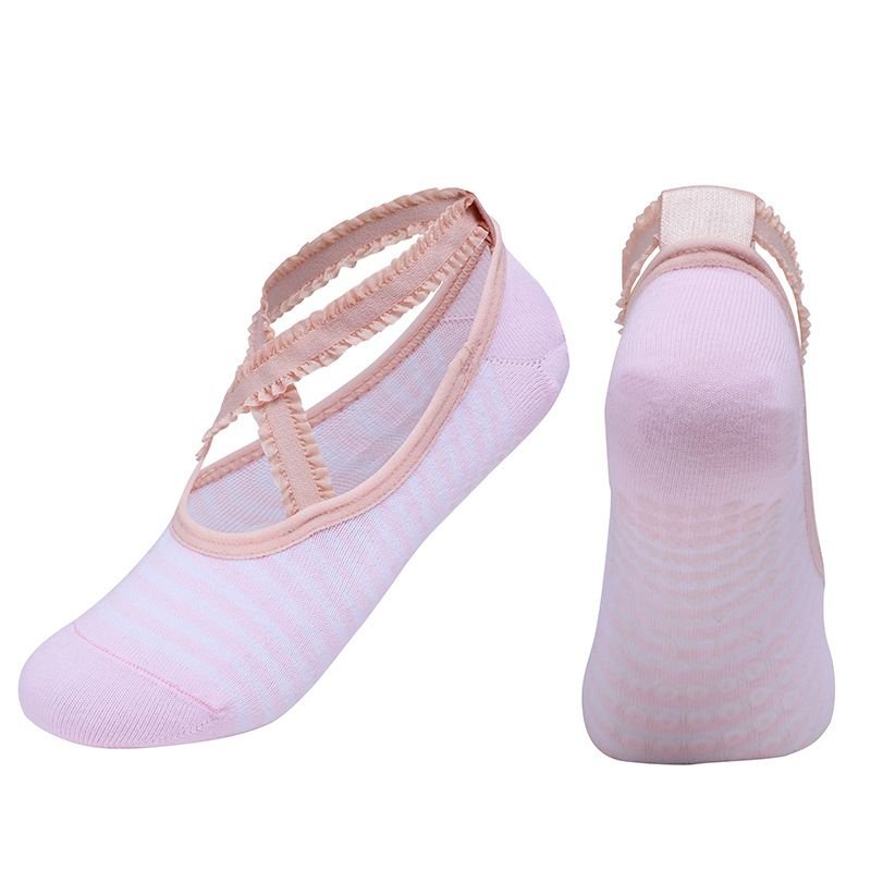 Simple Round Head Cross Strap Non-Slip Lace Yoga Socks