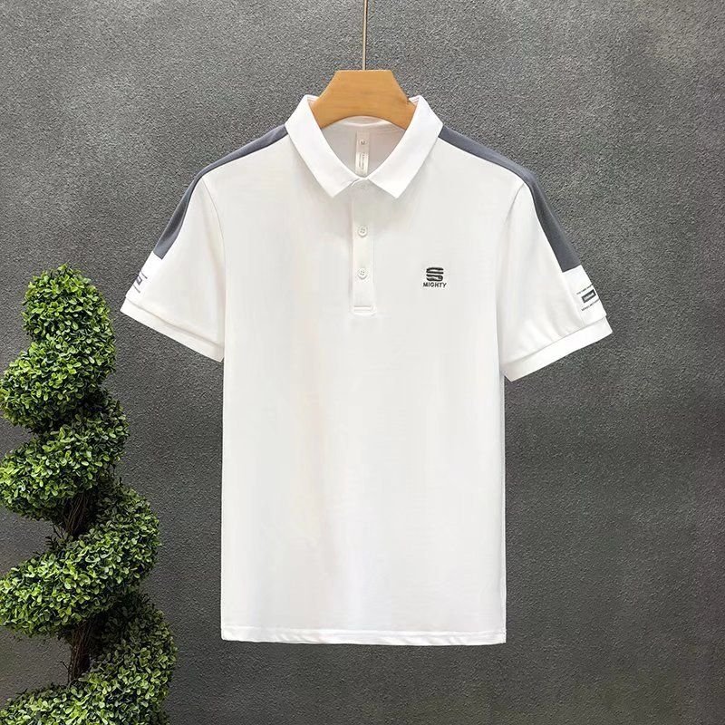 Men Fashion Casual Basic Short Sleeve Lapel POLO Shirt