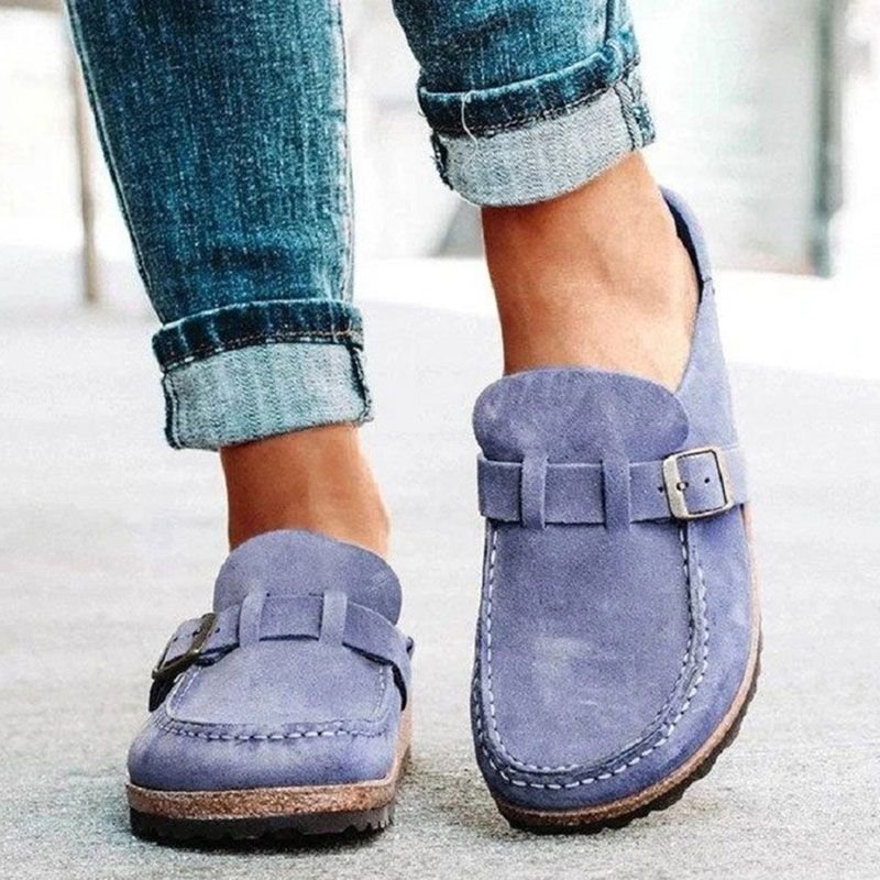 Size:4.5-11 Women Casual Solid-color Flat Slippers Loafers