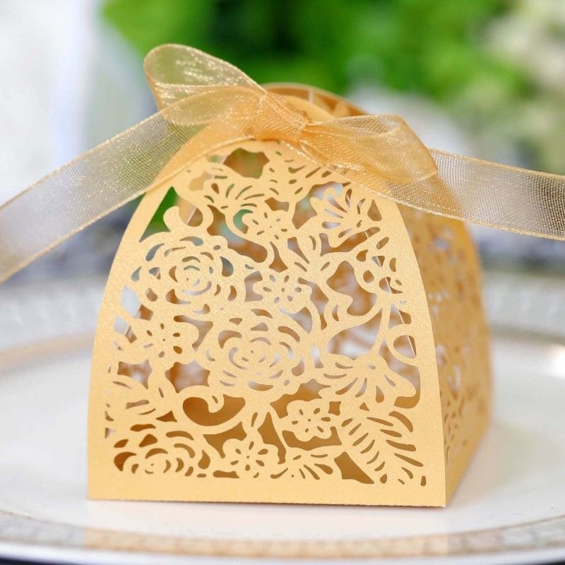 Simple Creative Hollow Rose Wedding Chocolate Candy Packaging Box