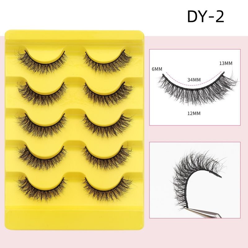 Women Simple Thick Fluffy False Eyelashes Five Pairs