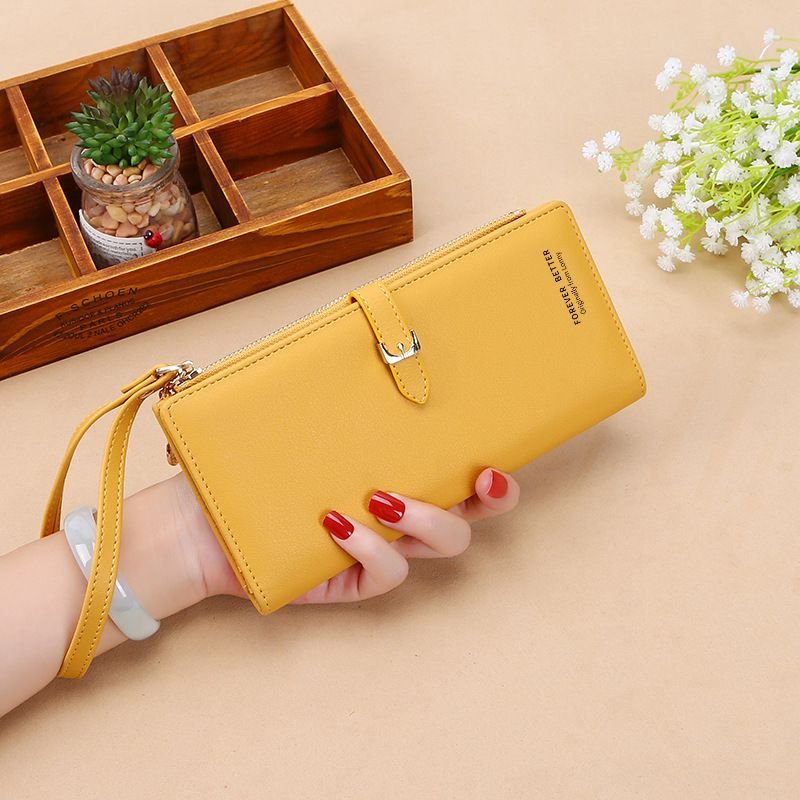 Women Solid Color Clutch Bags Large Capacity Purse