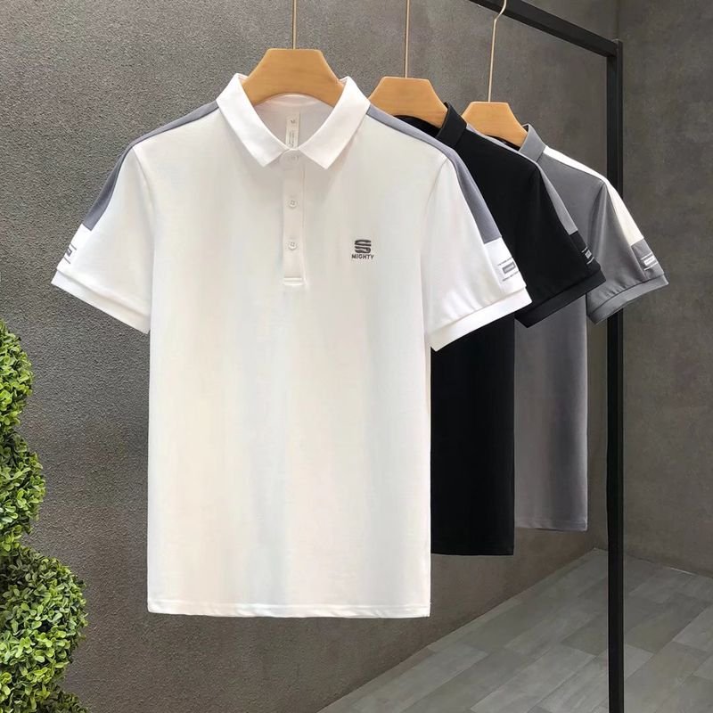 Men Fashion Casual Basic Short Sleeve Lapel POLO Shirt