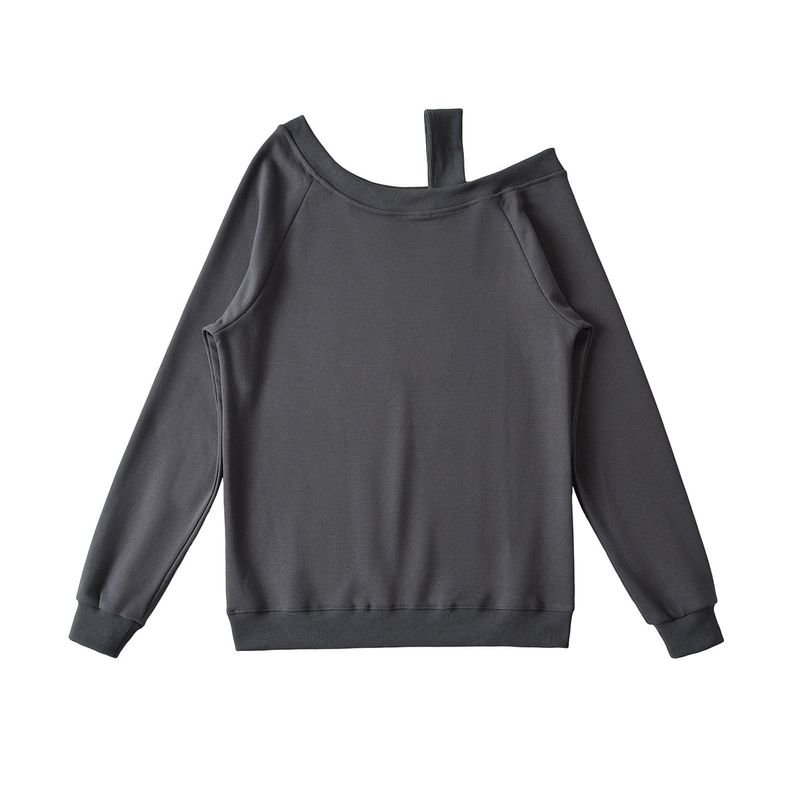 Women Fashion Loose Long-Sleeved Blank Sweatshirt