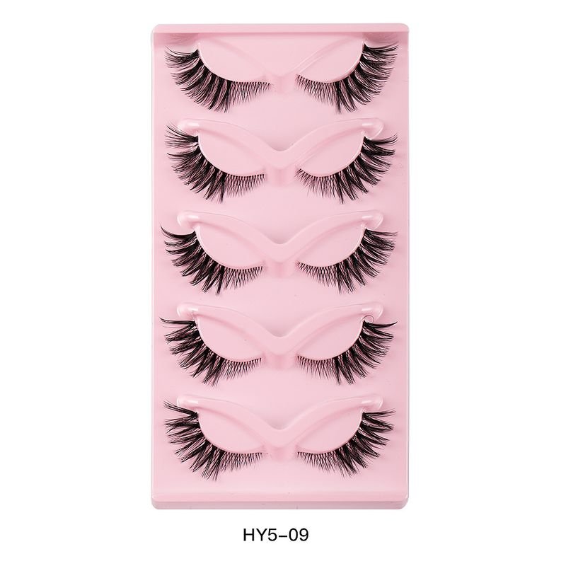 Women Natural Thick Eyelashes Artificial Cat'S Eye False Eyelashes 5 Pair