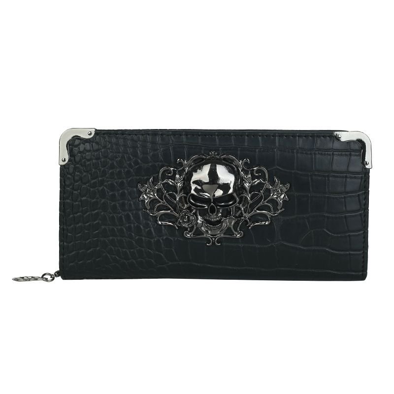 Gothic Halloween Vintage Skull Crocodile Wallet