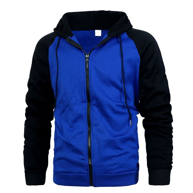 Coat Autumn And Winter Men Color-Matching Fashion Raglan Sleeve Casual Hoodie Custom