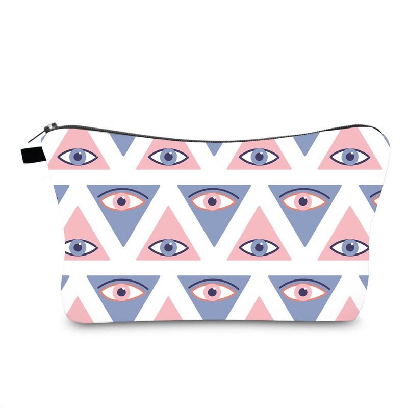 Women Fashion Evil Eye Printed Portable Wash Storage Cosmetic Bag